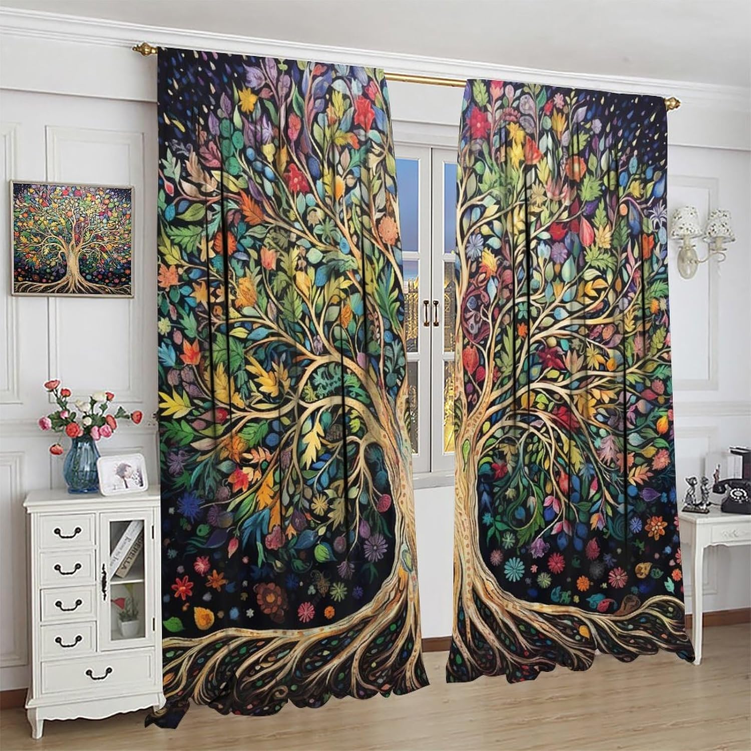 Tree of Life Curtains, Fantasy - Korean Arts And Lifestyle ulasan dan harga