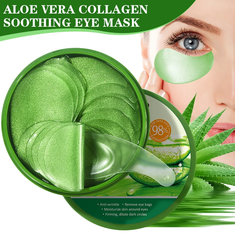 60pcs Aloe Vera Collagen Eye M - Sheet Mask Collagen ulasan dan harga