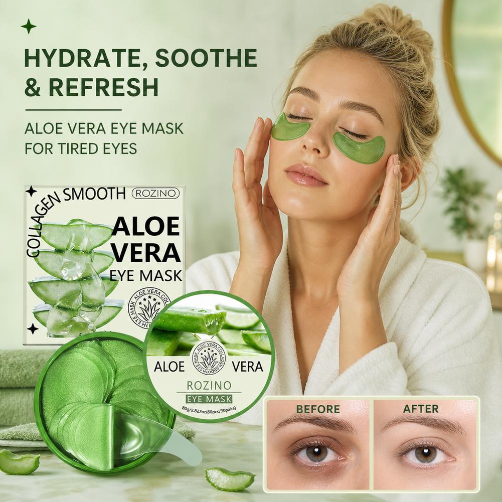 60pcs Aloe Vera Collagen Eye M - Sheet Mask Collagen ulasan dan harga