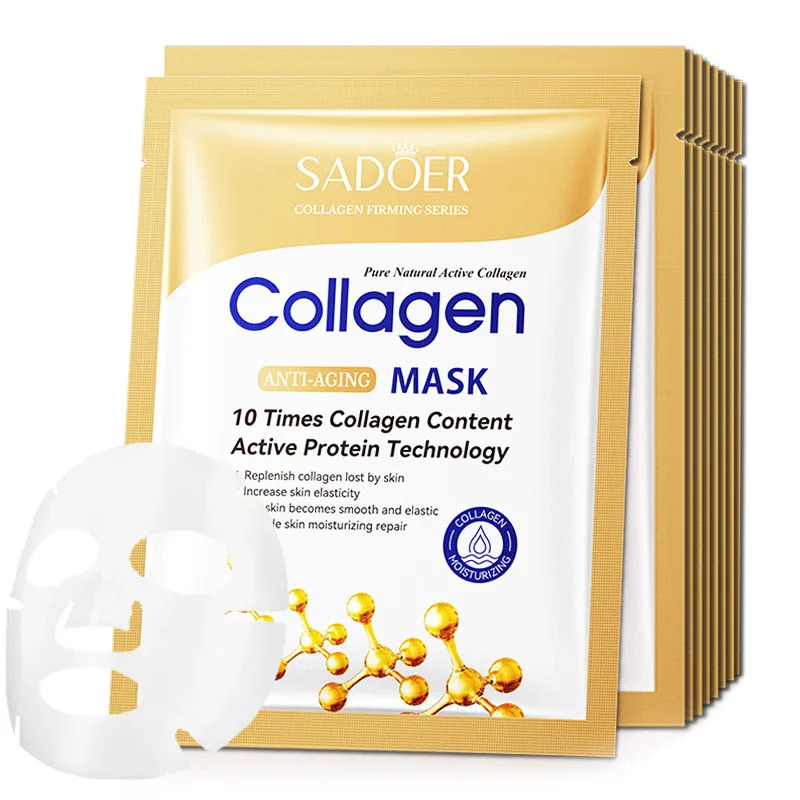 10pcs Anti-aging Collagen Face - Sheet Mask Collagen ulasan dan harga