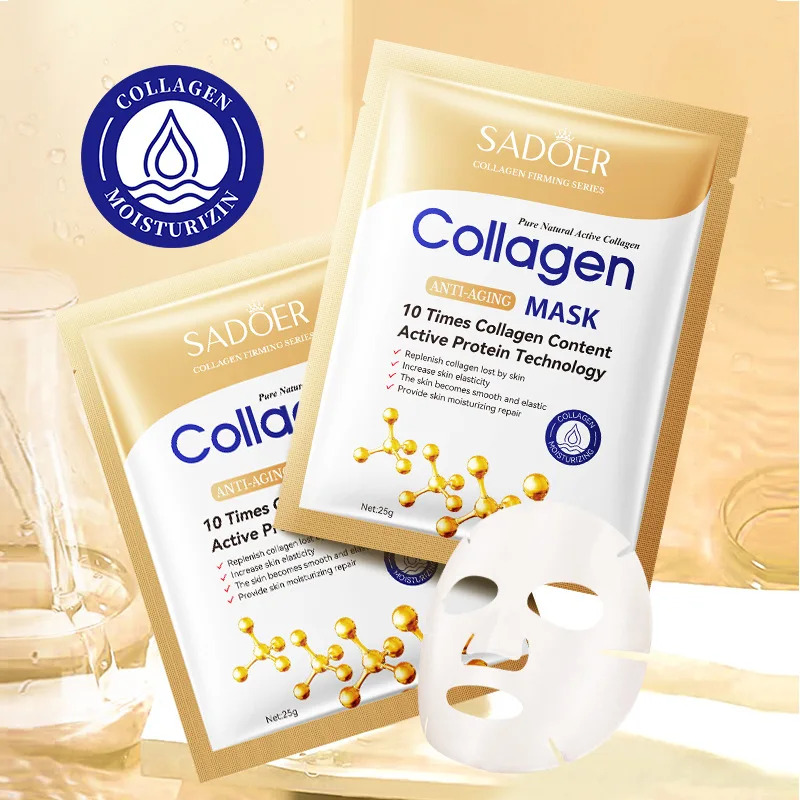 10pcs Anti-aging Collagen Face - Sheet Mask Collagen ulasan dan harga
