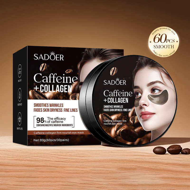 60pcs SADOER Caffeine Crystal  - Sheet Mask Collagen ulasan dan harga