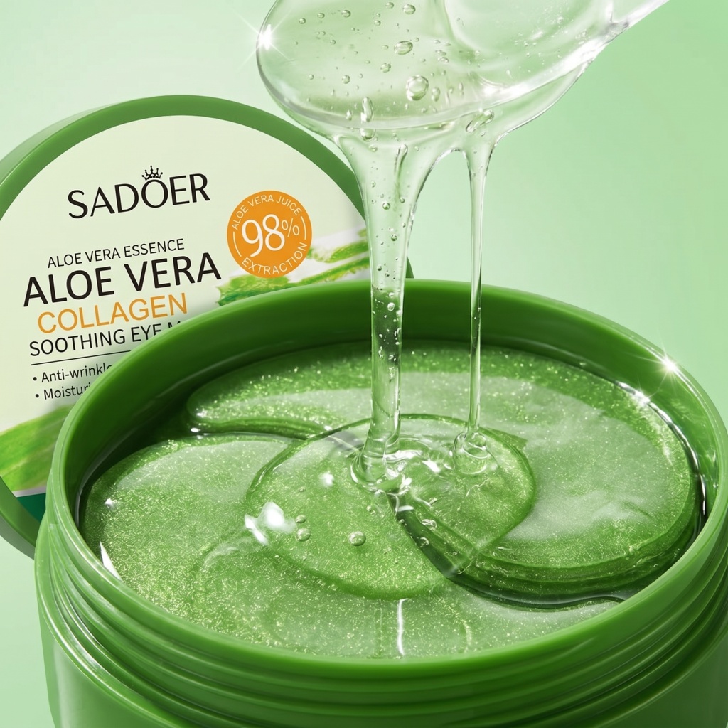 60pcs Aloe Vera Collagen Eye M - Sheet Mask Collagen ulasan dan harga